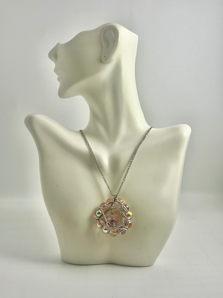 [RPC-WRP-PNDT-PNKAB] Pink Aurora Borealis Pendant Necklace