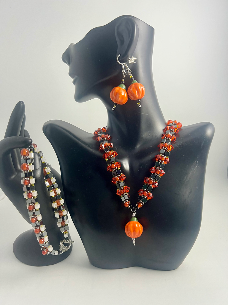 ✨ Autumn Ember - Bracelet, Necklace and Earrings Set