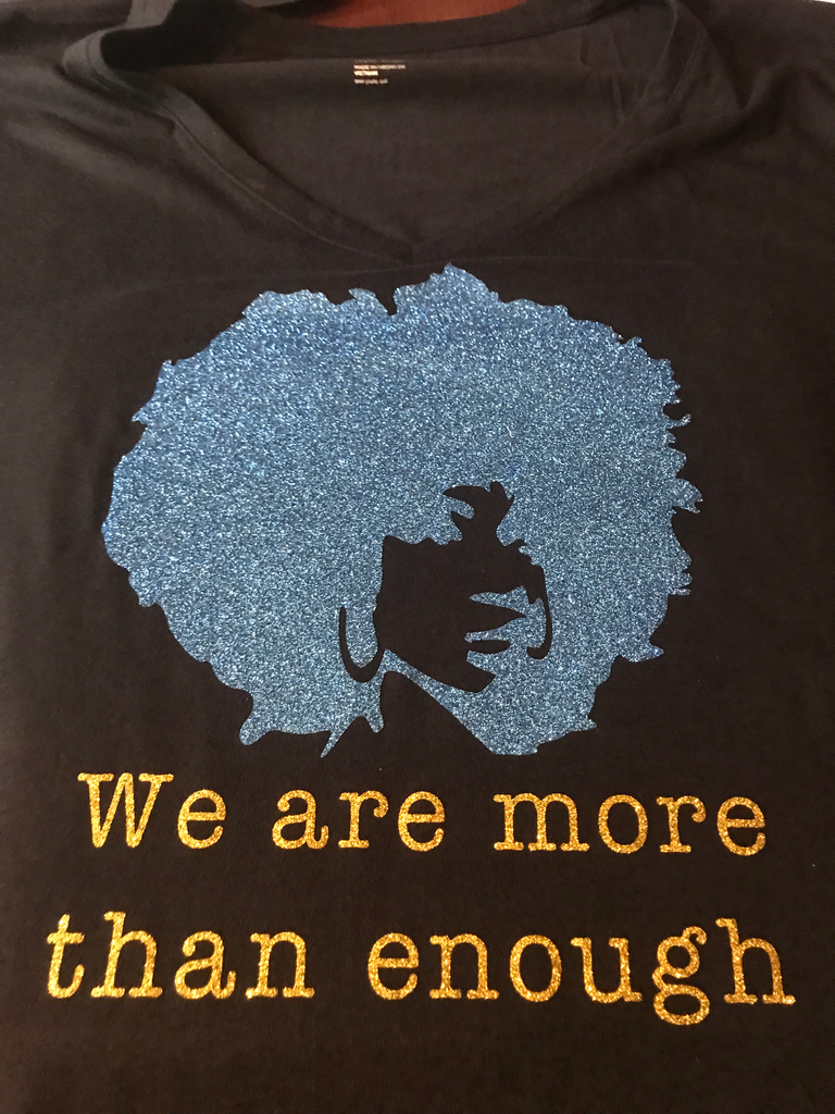 "More Than Enough" Tee (Small, Afro Woman, Short-Sleeved)